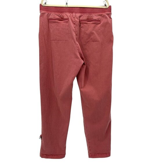 Soft Surroundings Distressed Pull On Roll Tab Straight Leg Red Pink Pants Large - Picture 5 of 9